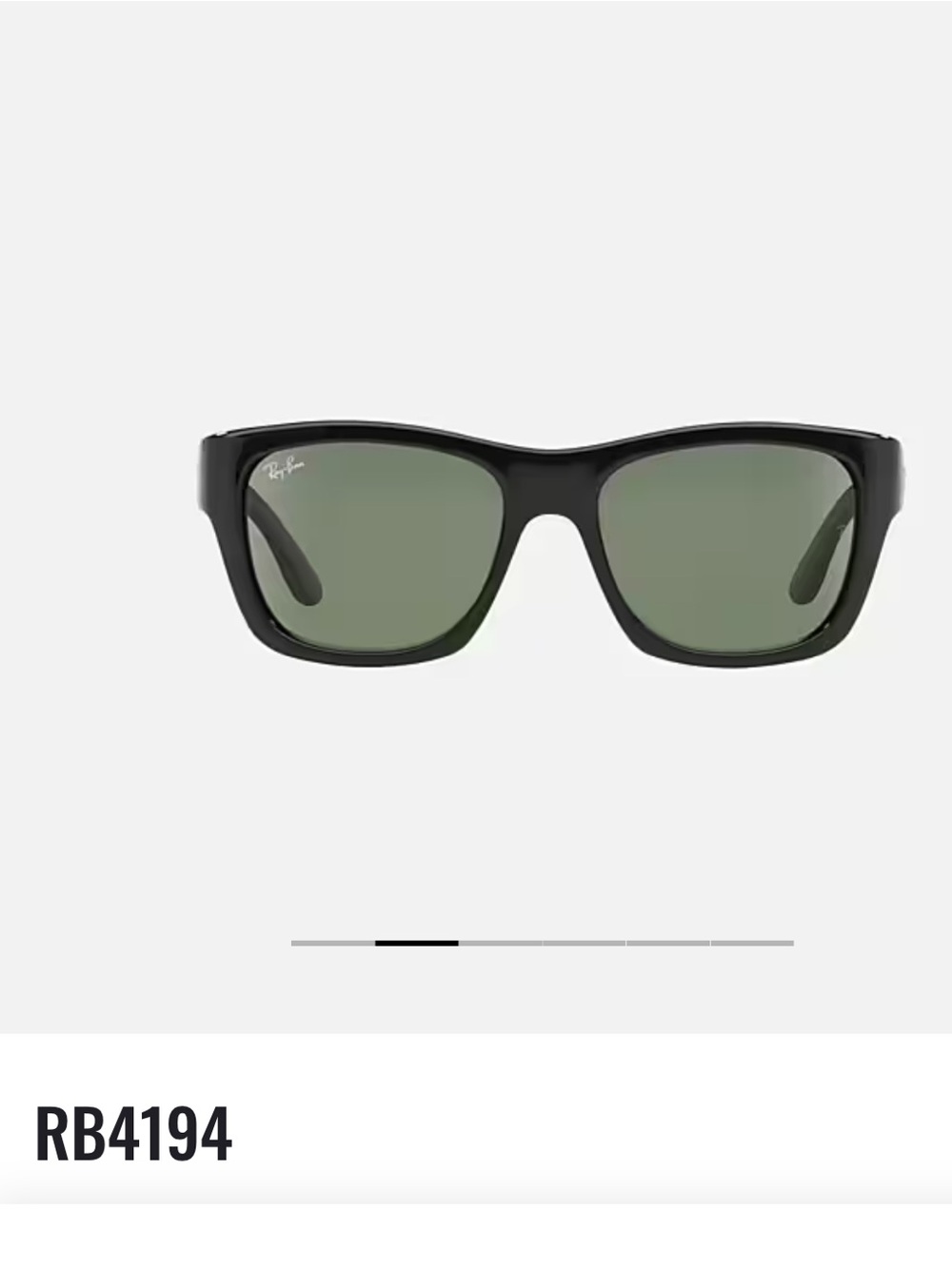 Ray-Ban Black Glossy Wayfarer Sunglasses with Black Case RB 4194 - Picture 7 of 8
